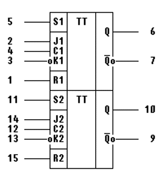 К155ТВ15 74109 SN74109N условное графическое изображение